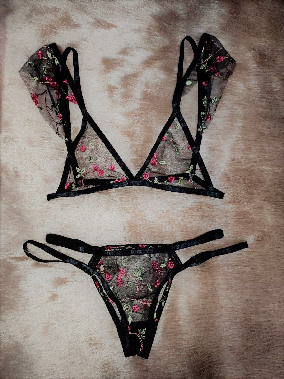Coordinado bralette bordado