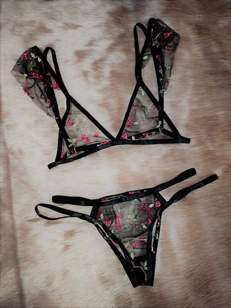 Coordinado bralette bordado