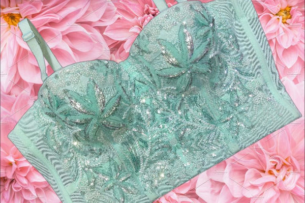 Bustier bordado menta