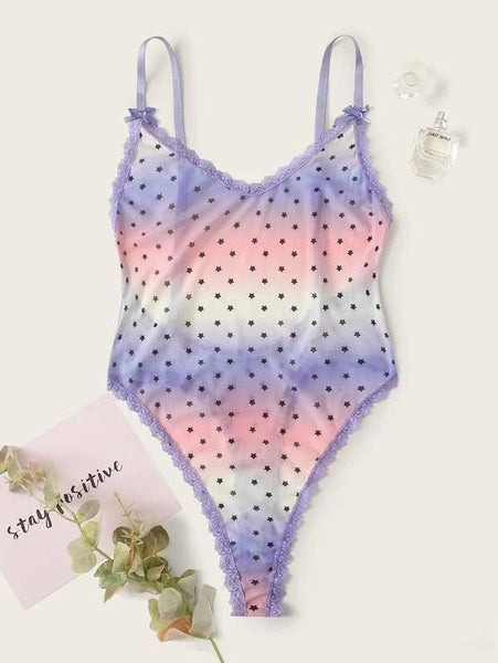 Bodysuit multicolor stars