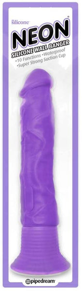 Vibrador con ventosa color neón de silicón